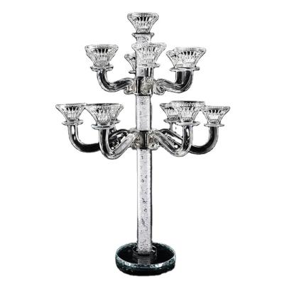 China Luxury crystal hurricane candle holder candle holder for decoration or wedding for sale