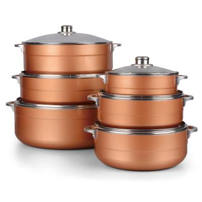 China Viable Running Pot Set Large Soup Pot Cooking Pan Aluminum Gas Range for sale