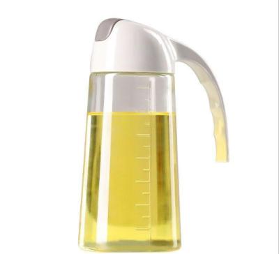 China Viable Open 630ml Oil Can Automatically Can With Soy Sauce Vinegar Oil Bottles Glass Household Kitchen Oil Leakproof Jar for sale