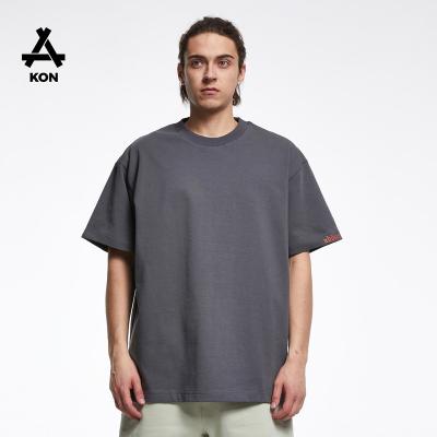 China High Quality Heavyweight Mens Anti-Wrinkle KON 300GSM Cotton T-shirt 100% Short Sleeve Oversized T-Shirts for sale