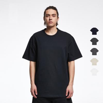 China Anti-Wrinkle KON 300GSM Heavy Short Sleeve T-shirt Cotton High Quality Custom Men's Oversized Plain T-shirts for sale