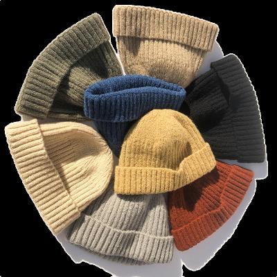 China Wholesale COMMON Custom LOGO Stain Hat Wool Beanie Winter Keeping Warm Knitted High Quality Beanie Hat Support for sale