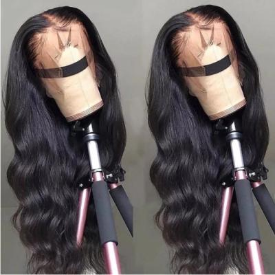 China 2021 Body Wave Tending Style Natural Indian Hair Front Lace Wigs Water Wave Front Closure Wig Vendor Wholesale Wet Hair Lace Look for sale