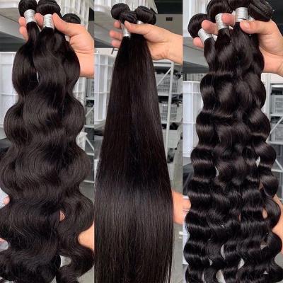 China Cheap Deep Wave Bone Straight Natural Hair Weave Extension Bundles Raw Sellers 100% Cuticle Aligned Brazilian Virgin Hair Bundles for sale