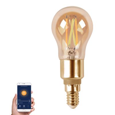 China Residential Wifi E14 Dimmable G45 Led Filament Lamp Bulb, 5.5w CCT Dimmable App Controle Tuya Remote Filament Bulb for sale