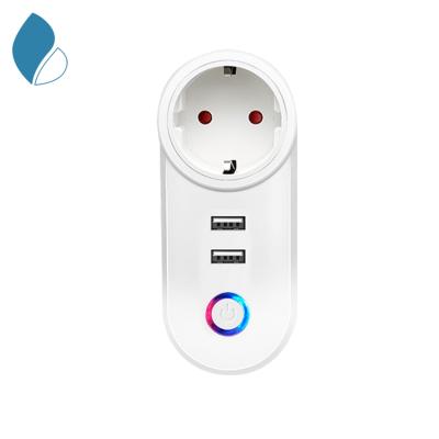 China Smart Home Plug Factory EU Humidifier Lamp Residential/Multipurpose Tuya Smart Home Appliance Wifi Google Assistant Alexa 2 Terminals Plug In Socket OEM for sale