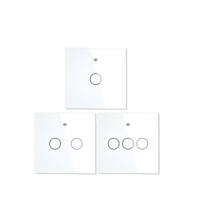 China 1 2 3 Strip Touch Switch BT Wifi Rf433 MHz Smart Home Light Switch Moes Eu UK Standard for sale