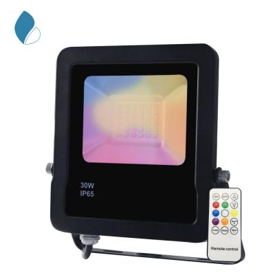 China EU RGBW 10/20/30/50W Smart LED Residential Remote Multicolor Floodlight Garden Atmosphere Lamp CE Rohs for sale