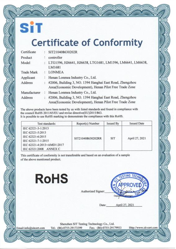 RoHS - Henan LONMEA Industry Co., Ltd.