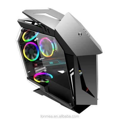 China With Transparent Dark Gray Side Panel D910M Special Shaped Side Gaming PC Case for sale