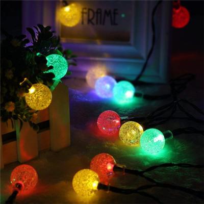 China Outdoor Led Periodic String Changing Crystal Ball Lights Christmas Holiday Solar Color Festival Decoration Lights for sale