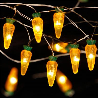 China Carrot LED Waterproof Copper Wire Battery Operated Copper Wire Easter Light Christmas Fairy Lights For Home Decor for sale