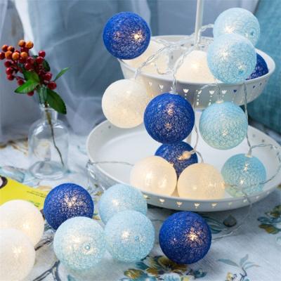 China Cotton Balls String Lights Top Selling Christmas String Light Led Room Decoration Cotton Balls Lights for sale