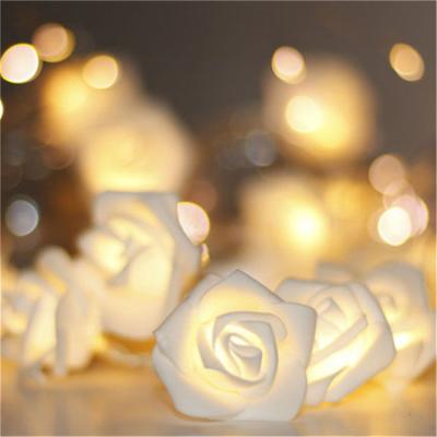 China Rose Garland Wedding Event Party String Light Christmas Decoration With Led Light For Festival Decoration 2 Meter 20 for sale