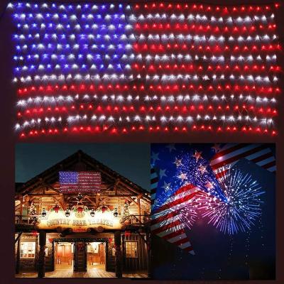 China National Flag Curtain Lights LED Curtain Light String Christmas Decoration National Flag Lights American Flag Curtain for sale