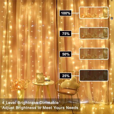 China Solar Christmas Light Up CE ROHS 2020 Vintage Adapter Outdoor Christmas Decorations Holiday Fairy Led Window Curtain String Light for sale