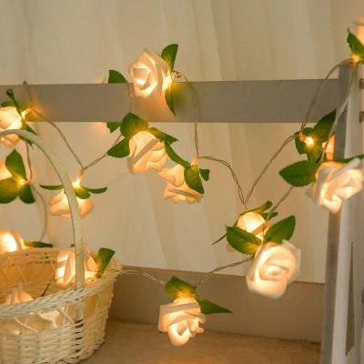 China Rose Garland With Led Light For 2 Meter 20 LED Wedding Event Party Light Christmas Indoor/Outdoor Christmas Decoration for sale