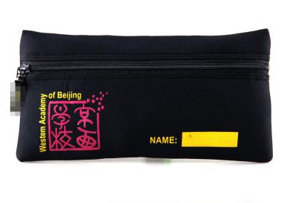 China OEM Fancy Black Color Large Printing Neoprene Pencil Case with zipper / Pouch for women for sale