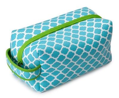 China Blue / Green Neoprene Pencil Case , Eco-friendly Cosmetic Bag With Zipper for sale