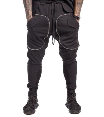 China New Fashion Stylish Men's Breathable Streetwear Cargo Pants Zippers Black Multi Pocket Cargo Pants Casual Zipper Cargo Pants For Man for sale