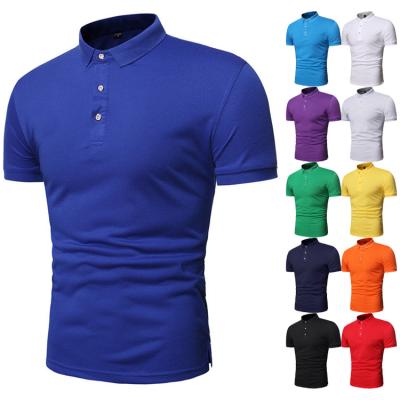 China Breathable Casual Stylish Solid Color Men Plus Size T-shirt Summer Stitches Sports Wear Short Sleeve POLO Shirt Tops for sale