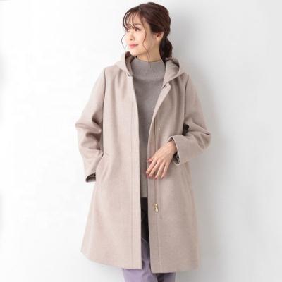 China 2022 wholesale clothing stock of YIHUA windproof woolen coat brand winter coat women's wool anorak for sale