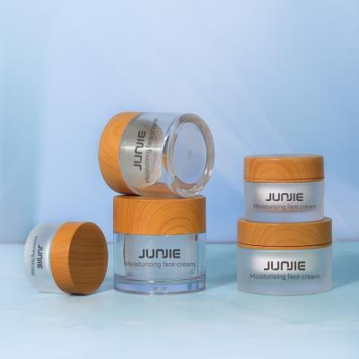 Chine 15g 30g Luxe Cosmétiques congelés Emballage en plastique rond Bambous Body Butters Crème Cosmétique Jar avec logo personnalisé à vendre