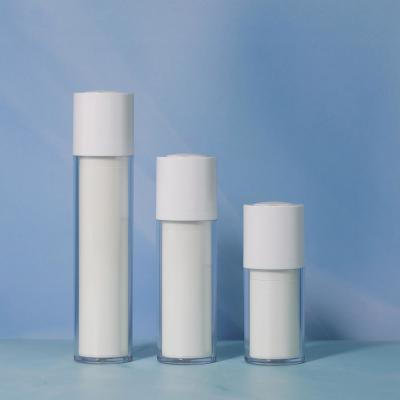 China 15ml 30ml 50ml White Airless Bottle Cosmetic Cream Plastic Bottle For Skincare Packaging for sale