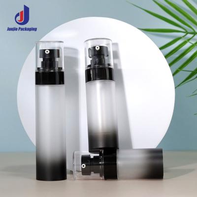 China Airless Skin Care Packaging Bottles Black Airless Pump Bottle Base Material ABS Collar Material AS for sale