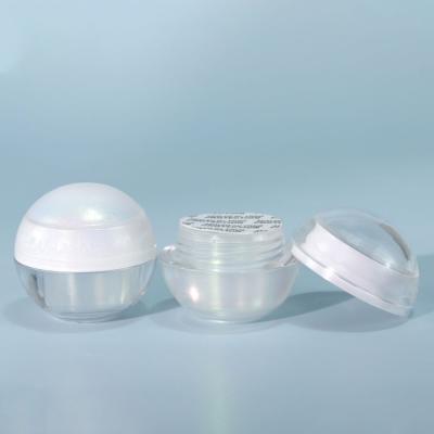 China Plastic Cosmetic Cream Jar Small 5g Cream Jar Double Layer With PS Collar for sale