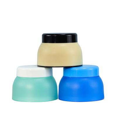 China Empty PP Cosmetic Jars Transparent Wide Mouth Plastic Container With Lid for sale