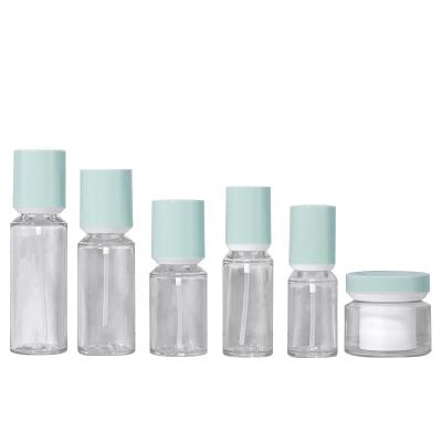 China 100 ml transparente Plastikflasche Kosmetikflasche Set 50g Für Gesicht und Körpercreme zu verkaufen