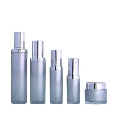 China 30g Cream Jar 50ml / 120ml Cosmetic Dropper Bottles Thick Wall Acrylic Skin Care Cosmetic Set for sale