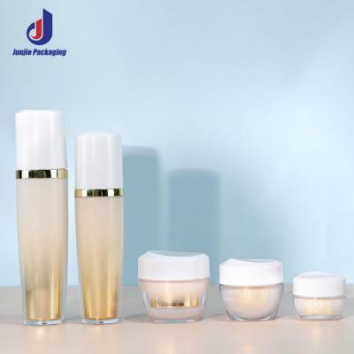 China Customized Cosmetic Packaging Set 40ml 100ml 130ml Acrylic Jar With Lid for sale