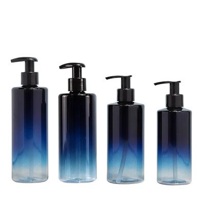 China 300ml 500ml Transparent Pump Bottle Cosmetic Shampoo Empty Bottle With Spray Pump Head for sale