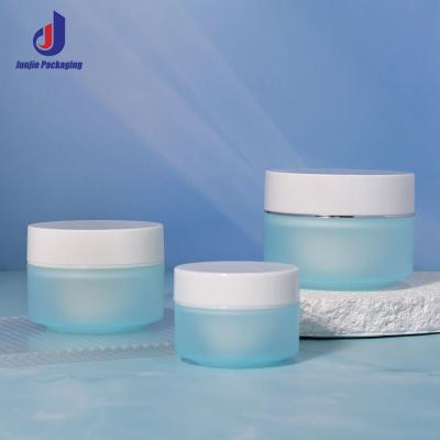 China Custom Round Plastic Type PP 30 50g Matte Empty Eye Facial Luxury Cream Jars for Face Cream Skincare Lotion Packaging for sale