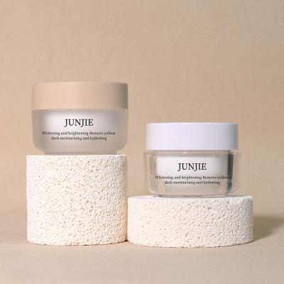 China Customize Screw Top Lids 50g Empty Cosmetics Cream Jar for Sunscreen Cream and Luxury Face Body Cream Packaging for sale