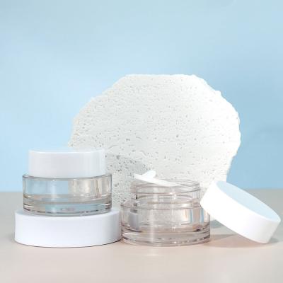 China Transparent 50G Acrylic Double Wall Jar for Cosmetic Cream PETG Base Material for sale