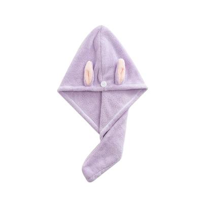 China Sustainable Shower Spa Wrap Hair Dryer Wrap Hat Microfiber Terry Microfiber Dry Hair Towel for sale