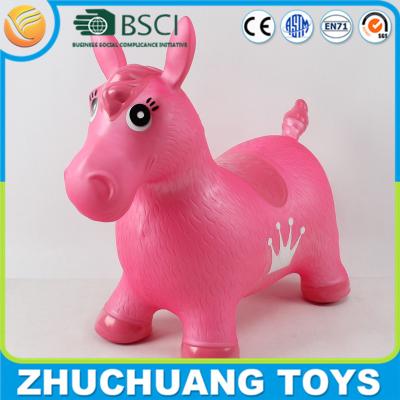 China colorful jumping inflatable pink horses for girl for sale