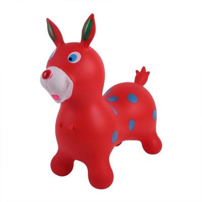 China Middle size dot print PVC inflatable toys kids plastic jumping rabbit for sale