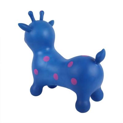 China New Arrival dot print PVC inflatable toys kids ride animal plastic jumping deer middle size for sale