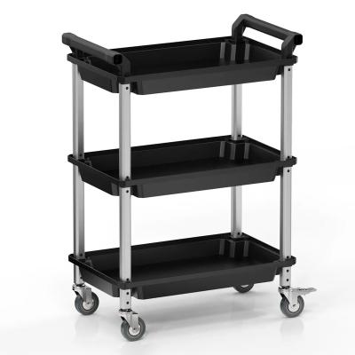 China Bathroom Hot Selling Household Rolling Hairdressing 3 Tier Plastic Trolley Rack Storage Cart for sale