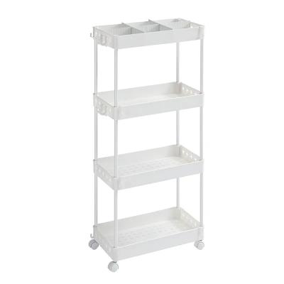 China Bathroom Customized Slim Kitchen Storage Cart Gap 3 Tier Rolling Storage Trolley for Bedroom Bathroom for sale