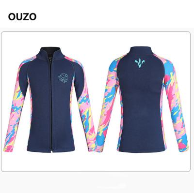 China Custom OUZO Anti-UV Logo Printed Neoprene 2.5mm Full Suit Kids Swimming Wetsuits for sale