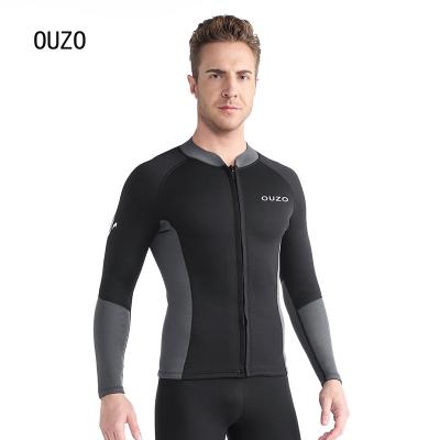 China OUZO 1.5MM Neoprene Anti-UV Top With Front Zipper Wetsuit Jacket Surfing Diving Jacket Swimming Wetsuit for sale