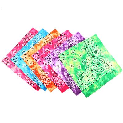 China Multifunctional Cheap Used Wholesale Wrap Printing 100 Square Cotton Headear Bandana for sale