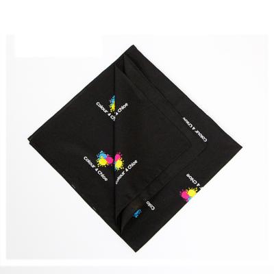 China Packing/Main Sportswear/Out Door Activities Unique Black Logo Custom 100% Cotton Multifunctional Bandanas for sale