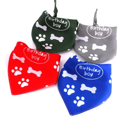 China Viable Wholesale Soft Cotton Triangle Dog Single Layer 100% Printed Bandana for sale