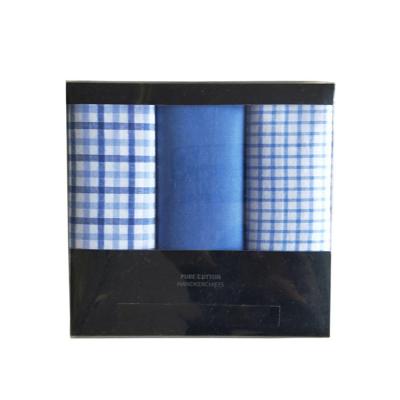 China Soft Custom Mens Cotton Stripe Style Gift Box Handkerchief for sale